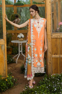 MUSHQ-3PC LAWN EMBROIDERED SHIRT WITH CHIFFON PRINT DUPATTA & TROUSER-BIC-3730
