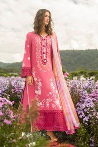 MUSHQ-3PC LAWN EMBROIDERED SHIRT WITH CHIFFON PRINT DUPATTA & TROUSER-BIC-3743
