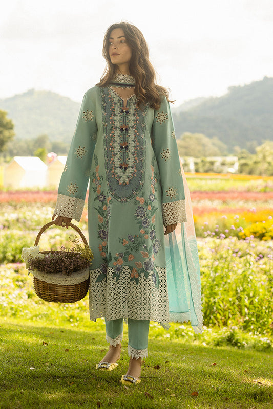 MUSHQ-3PC LAWN EMBROIDERED SHIRT WITH MONARK PRINT DUPATTA AND TROUSER-BIC-3742