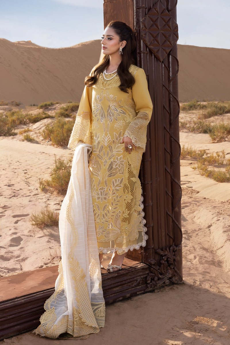 RANG RASIYA-3PC LAWN LASERCUTWORK EMBROIDERED SHIRT WITH KHAADI NET EMBROIDERED DUPATTA AND TROUSER -BIC-4769
