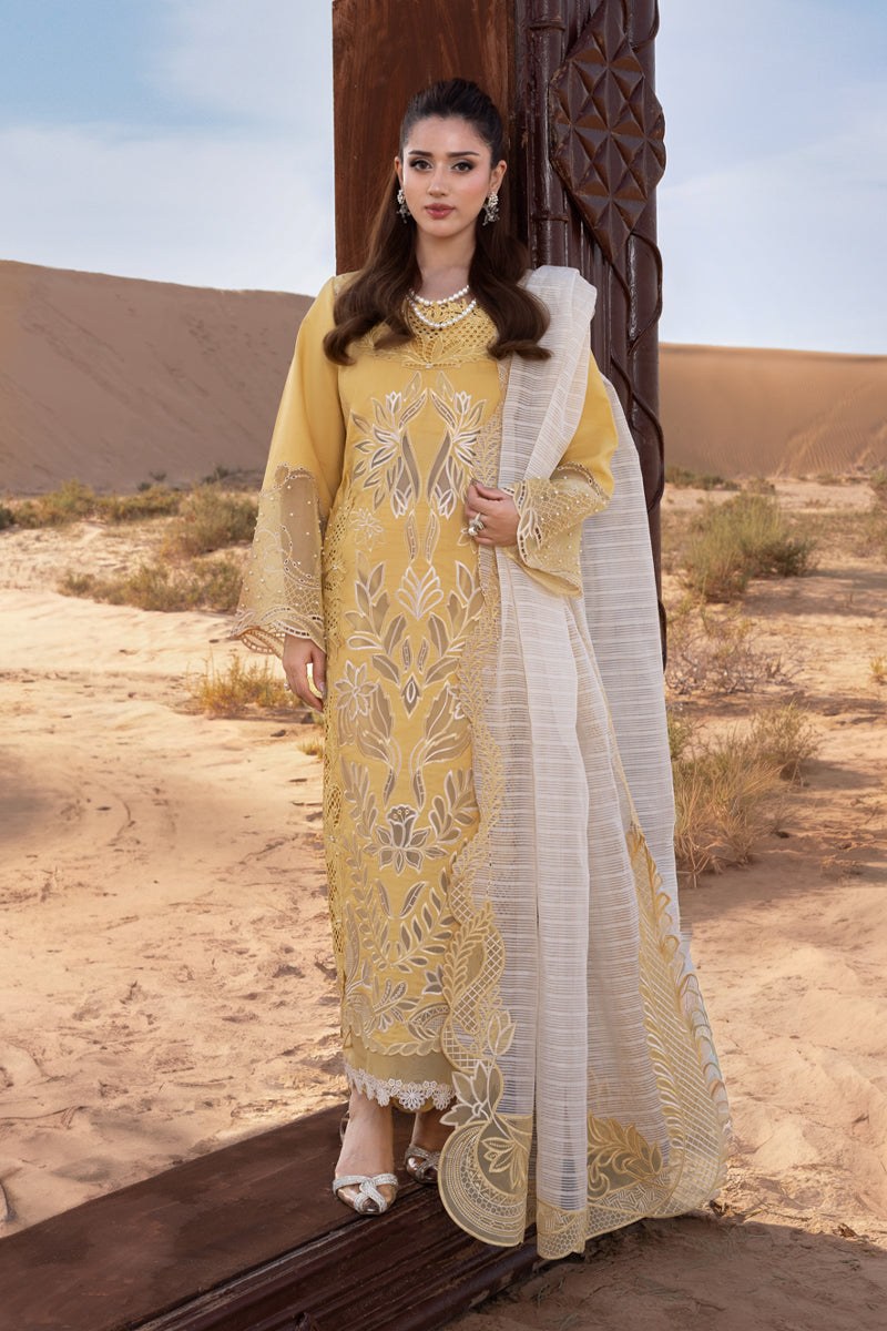 RANG RASIYA-3PC LAWN LASERCUTWORK EMBROIDERED SHIRT WITH KHAADI NET EMBROIDERED DUPATTA AND TROUSER -BIC-4769