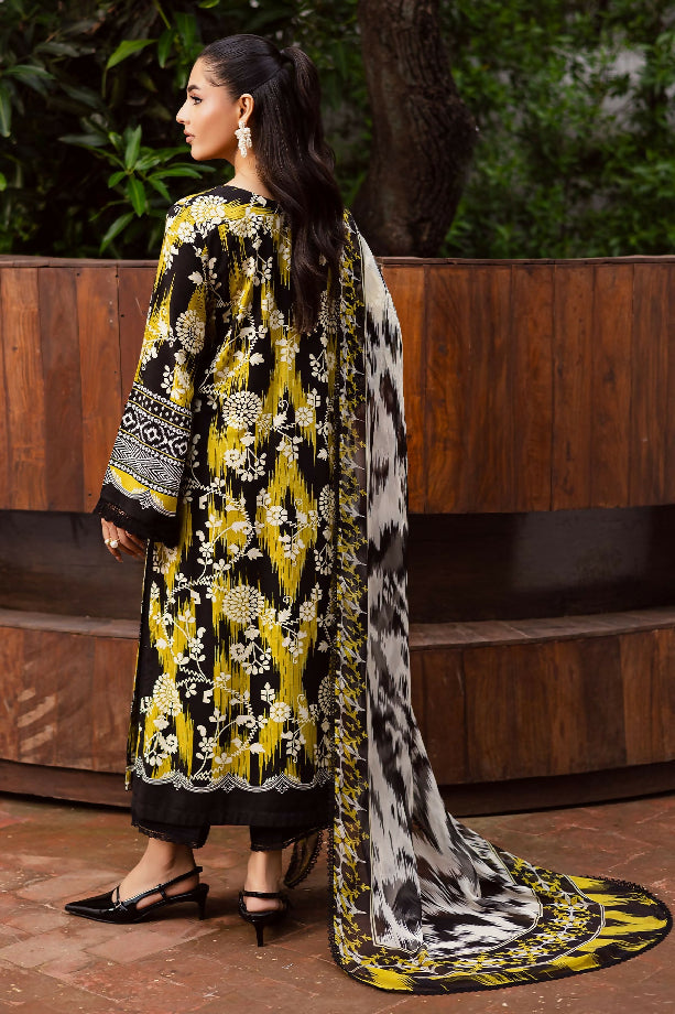 NUREH-3PC KHADDAR PRINTED SHIRT WITH KHADDAR PRINTED DUPATTA AND PRINTED TROUSER-BIC-2654