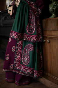 BATIK-3PC KARANDI EMBROIDERED SHIRT WITH DHANAK EMBROIDERED SHAWL AND TROUSER-BIC-4331