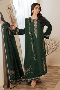 BATIK-3PC DHANAK EMBROIDERED SHIRT WITH DHANAK EMBROIDERED SHAWL AND TROUSER-BIC-4422