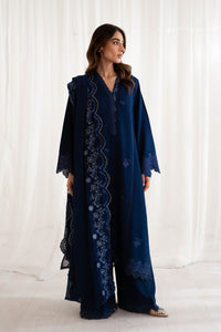 BATIK-3PC DHANAK EMBROIDERED SHIRT WITH DHANAK EMBROIDERED SHAWL AND TROUSER-BIC-4187
