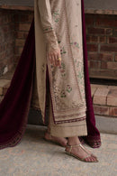 ZAIB-3PC DHANAK EMBROIDERED SHIRT WITH DHANAK EMBROIDERED SHAWL AND TROUSER-BIC-