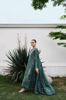 ZAIB-3PC DHANAK EMBROIDERED SHIRT WITH DHANAK EMBROIDERED SHAWL AND TROUSER-BIC-5042