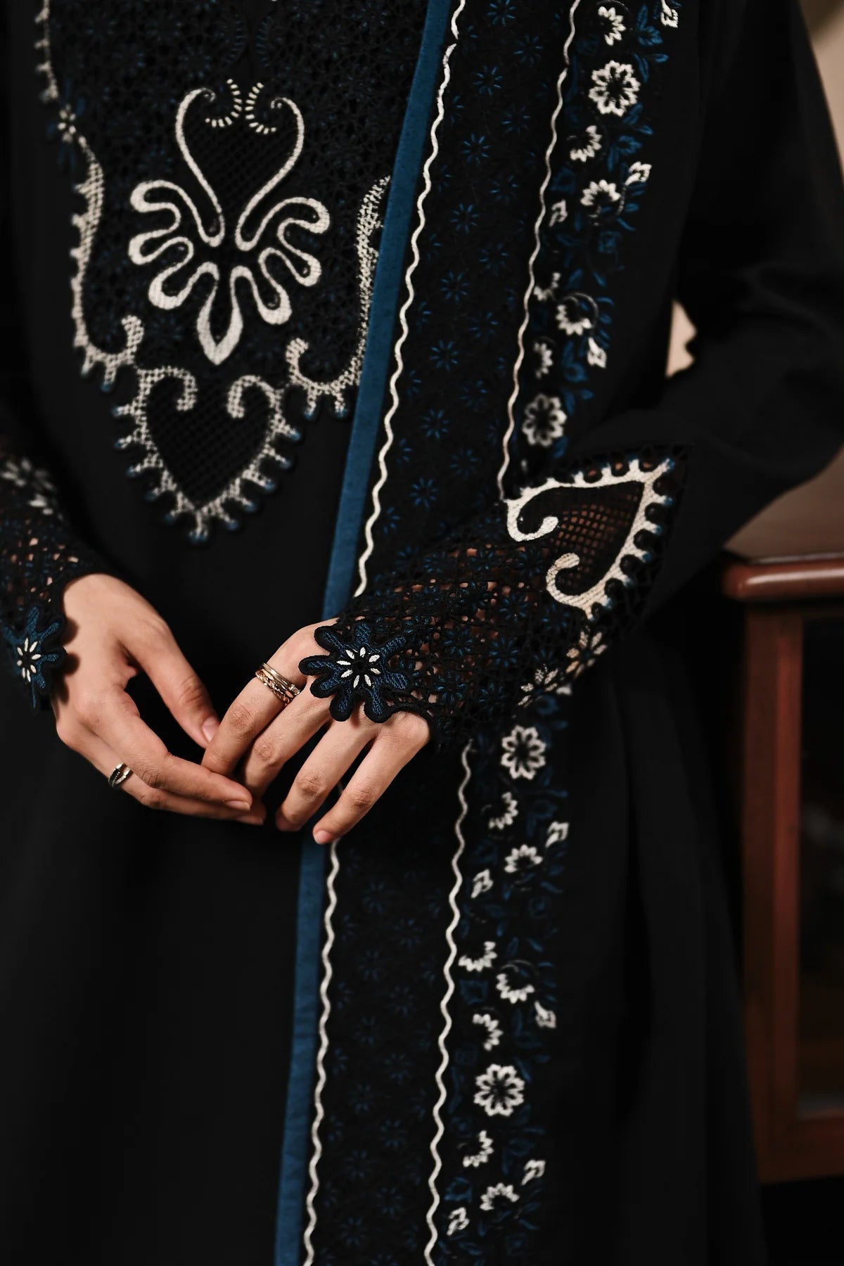 ZAIB-3PC DHANAK EMBROIDERED SHIRT WITH DHANAK EMBROIDERED SHAWL AND TROUSER-BIC-4386
