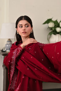 BATIK-3PC DHANAK EMBROIDERED SHIRT WITH DHANAK EMBROIDERED SHAWL AND EMB TROUSER -BIC-5036