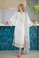 NATSHA KAMAL-3PC DHANAK EMBROIDERED SHIRT WITH COUTRAI WOOL PRINT SHAWL & TROUSER -BIC-4206