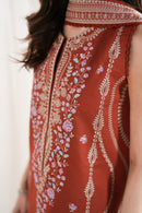BATIK-3PC DHANAK EMBROIDERED SHIRT WITH DHANAK EMBROIDERED SHAWL AND EMB TROUSER-BIC-5089