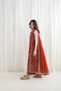 BATIK-3PC DHANAK EMBROIDERED SHIRT WITH DHANAK EMBROIDERED SHAWL AND EMB TROUSER-BIC-5089