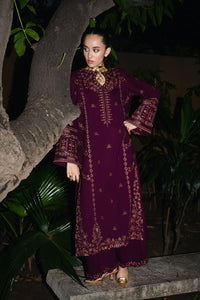 ZAIB-2PIECE DHANAK EMBROIDERED SHIRT WITH DHANAK EMBROIDERED SLEEVES-BIC-15071
