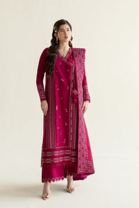 ZAIB-3PC LAWN EMBROIDERED SHIRT WITH KHADDI NET EMBROIDERED DUPATTA AND TROUSER-BIC-4779