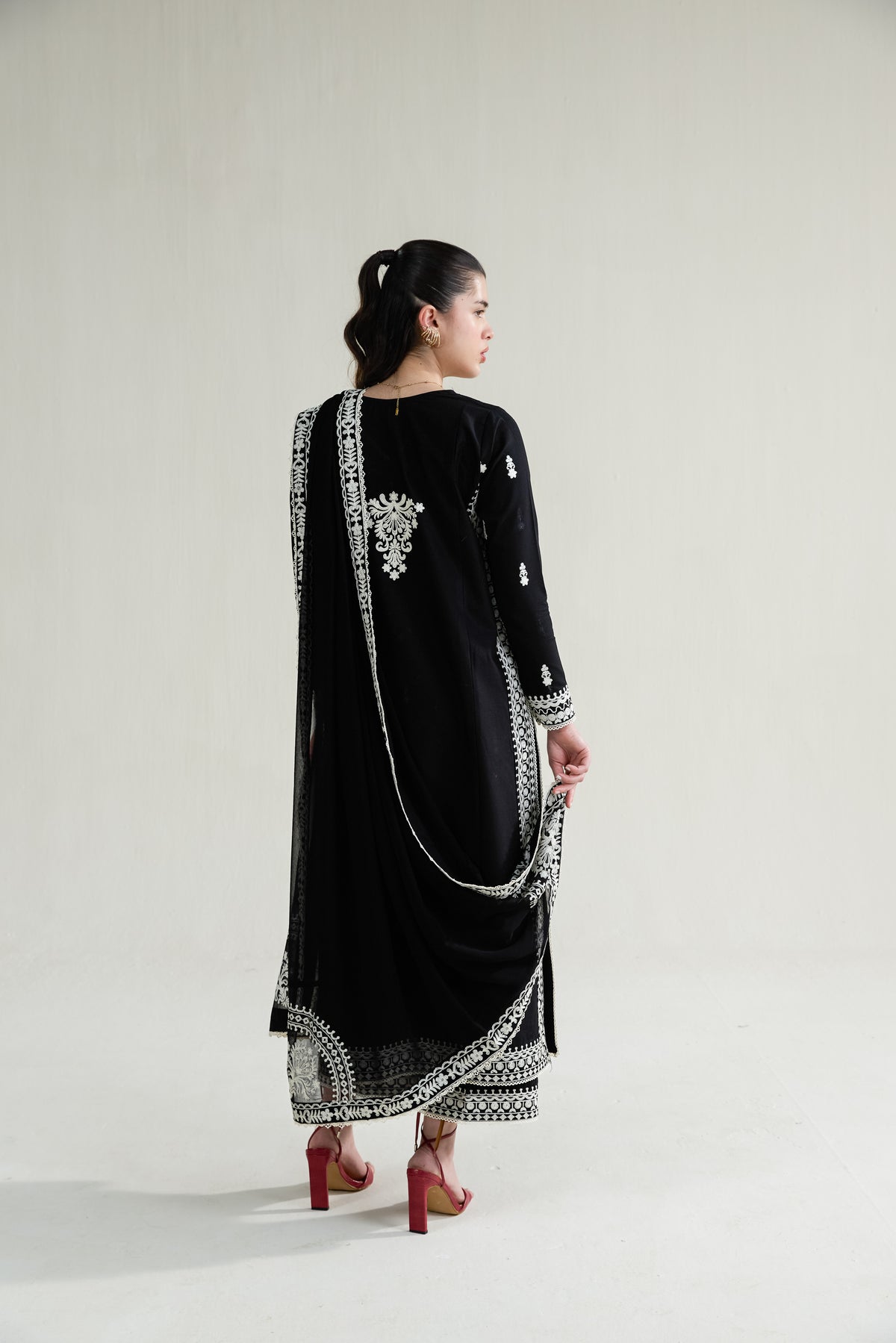 ZAIB-3PC LAWN EMBROIDERED SHIRT WITH KHADDI NET EMBROIDERED DUPATTA AND TROUSER-BIC-4778