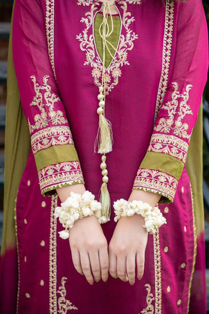 OMAL BY KOMAL-LAWN 3PC EMBROIDERY WITH BAMBER CHIFFON DYE AND DYE DUPATTA-BIC-OMAL-3629
