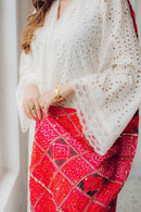 MARIA B-3PC CHIKANKAARI LAWN EMBROIDERED SHIRT WITH CHUNRI PRINT DUPATTA AND TROUSER-BIC-4051