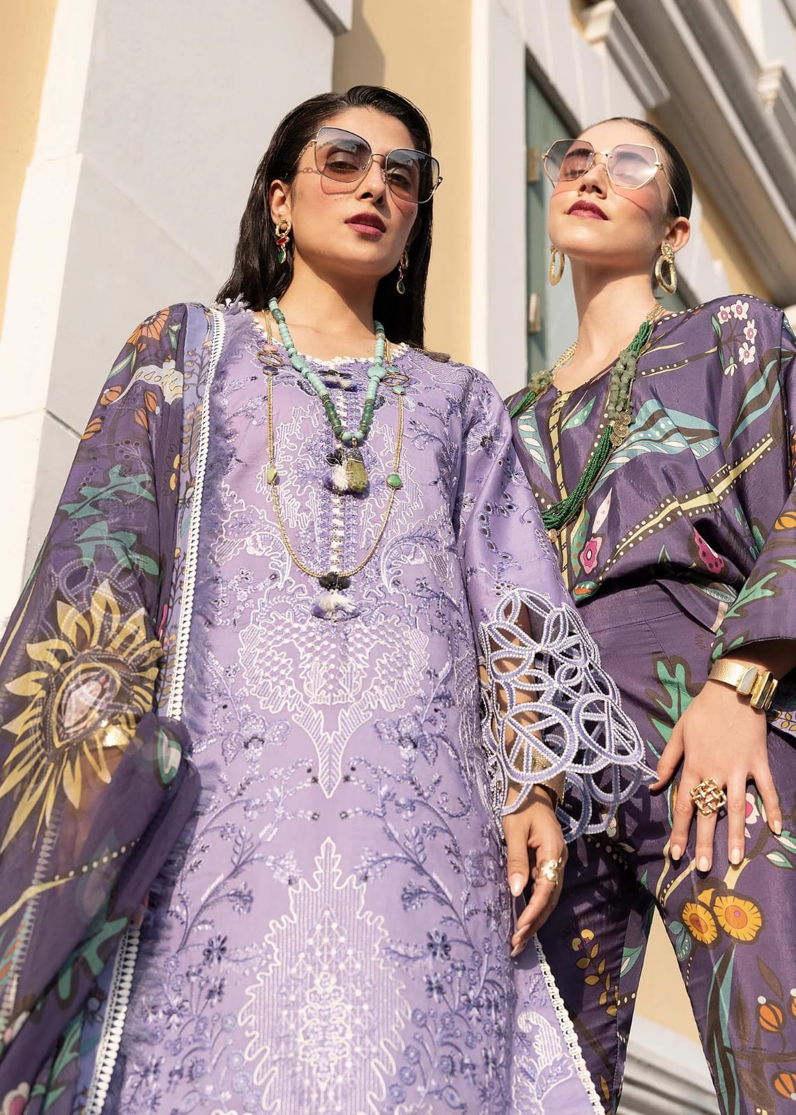 MUSHQ-3PC LAWN EMBROIDERED SHIRT WITH MONARK PRINT DUPATTA AND TROUSER-BIC-3551