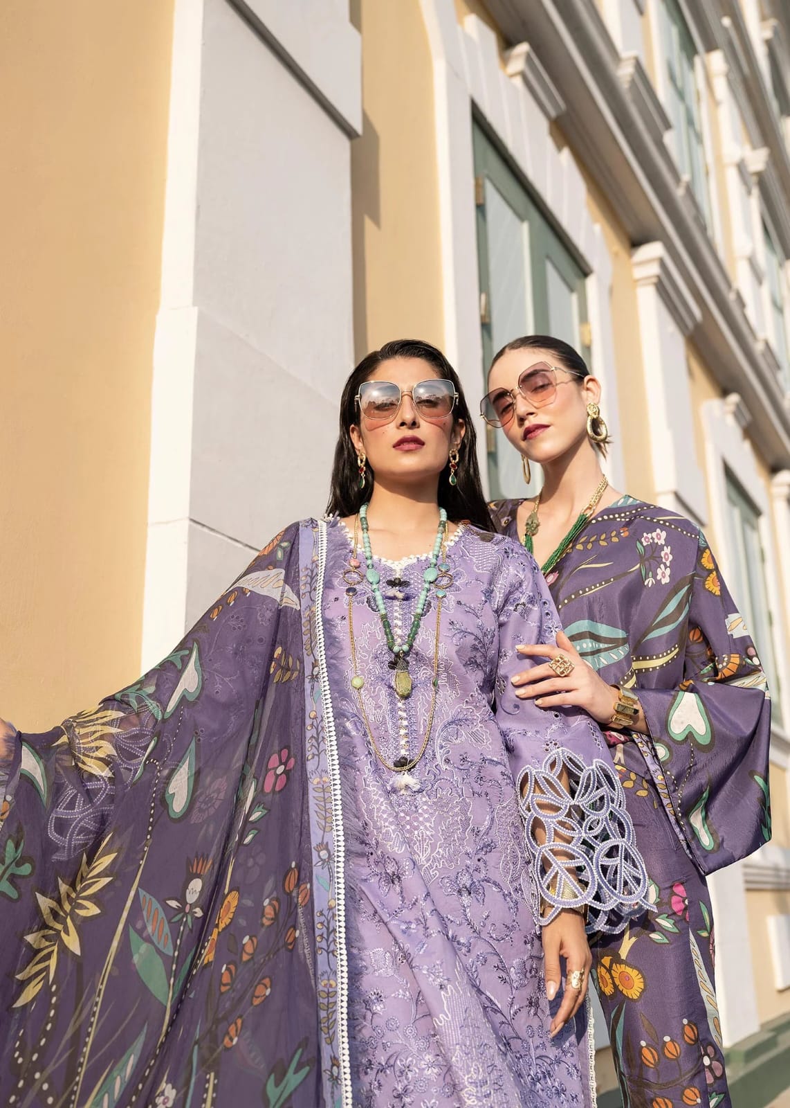 MUSHQ-3PC LAWN EMBROIDERED SHIRT WITH MONARK PRINT DUPATTA AND TROUSER-BIC-3551