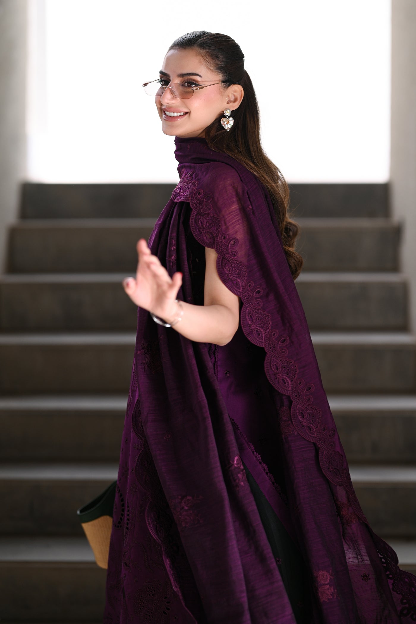 ZAIB-3PC LAWN EMBROIDERED SHIRT WITH KHADDI NET EMBROIDERED DUPATTA AND TROUSER-4814