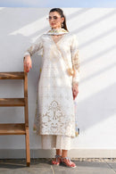 ZAIB-3PC LAWN CHIKAN EMBROIDERED SHIRT WITH CHIFFON PRINTED DUPATTA AND TROUSER-BIC-4881