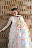 ZAIB-3PC LAWN CHIKAN EMBROIDERED SHIRT WITH CHIFFON PRINTED DUPATTA AND TROUSER-BIC-4881