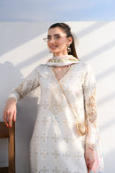 ZAIB-3PC LAWN CHIKAN EMBROIDERED SHIRT WITH CHIFFON PRINTED DUPATTA AND TROUSER-BIC-4881