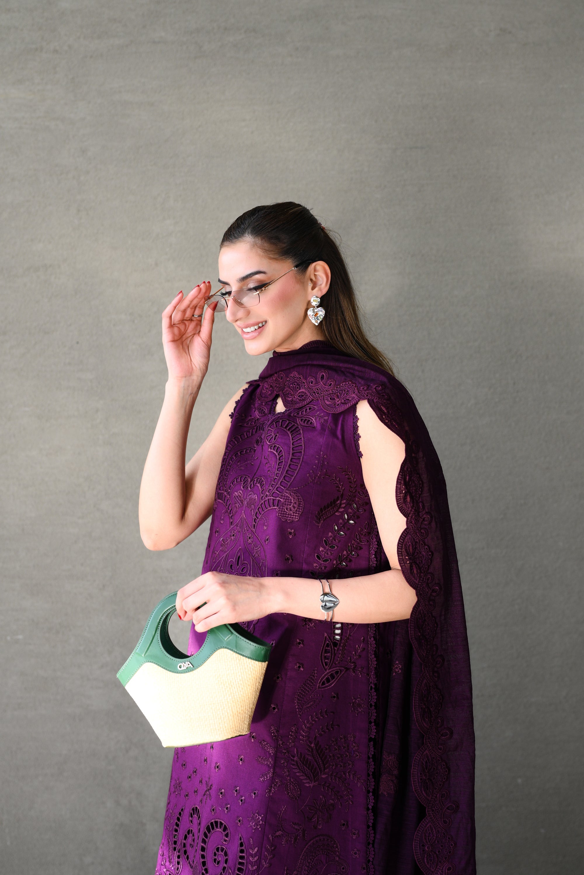 ZAIB-3PC LAWN EMBROIDERED SHIRT WITH KHADDI NET EMBROIDERED DUPATTA AND TROUSER-4814