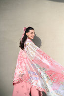 ZAIB-3PC LAWN CHIKAN EMBROIDERED SHIRT WITH CHIFFON PRINTED DUPATTA AND TROUSER-BIC-4880