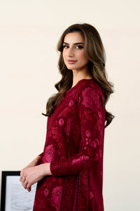 ZAIB-3PC DHANAK EMBROIDERED SHIRT WITH DHANAK EMBROIDERED SHAWL AND TROUSER-BIC-5087