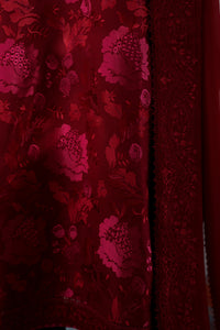 ZAIB-3PC DHANAK EMBROIDERED SHIRT WITH DHANAK EMBROIDERED SHAWL AND TROUSER-BIC-5087