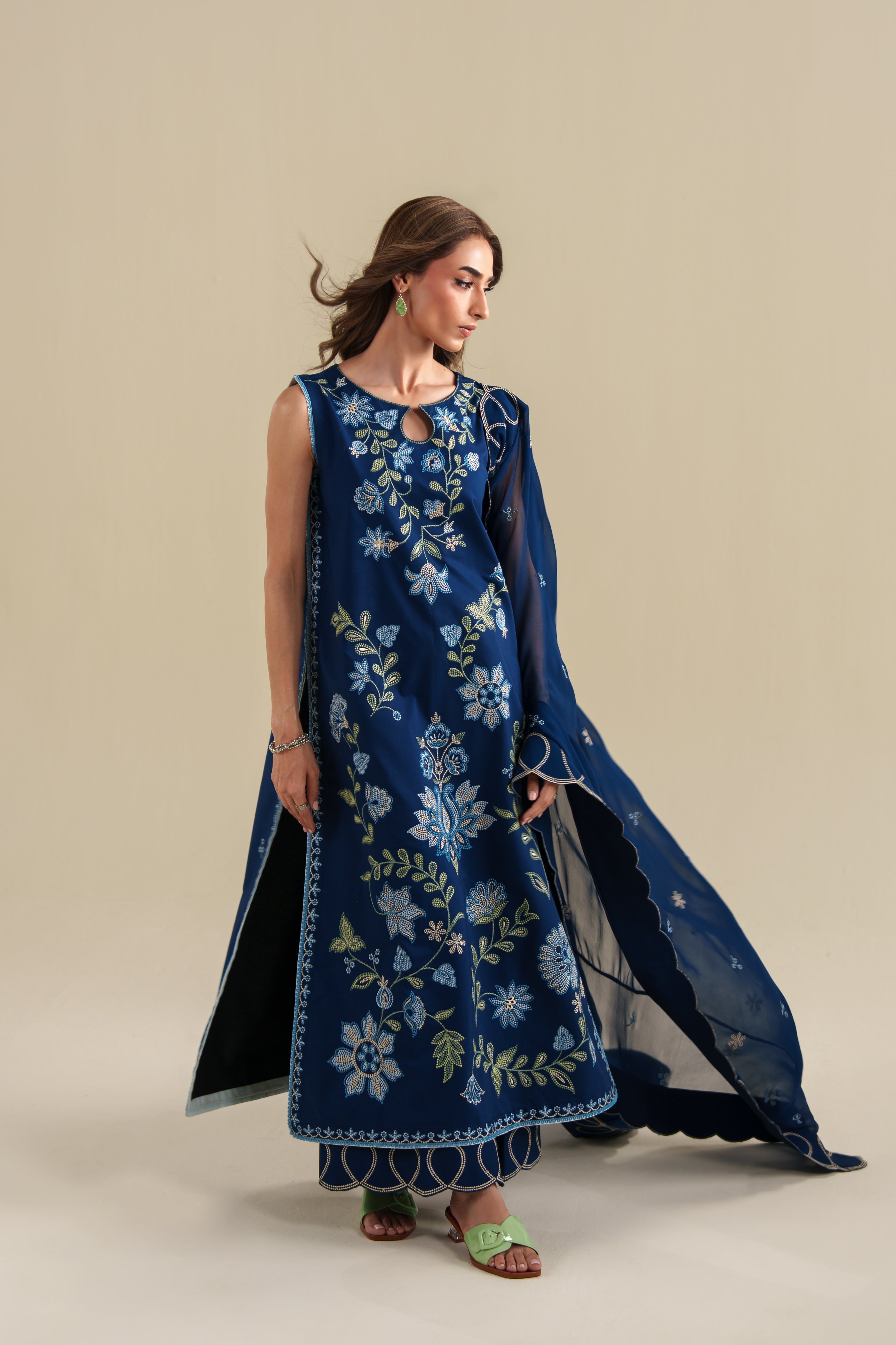 ZAIB-3PC LAWN EMBROIDERED SHIRT WITH CHIFFON EMB DUPATTA AND EMB TROUSER-BIC-4919