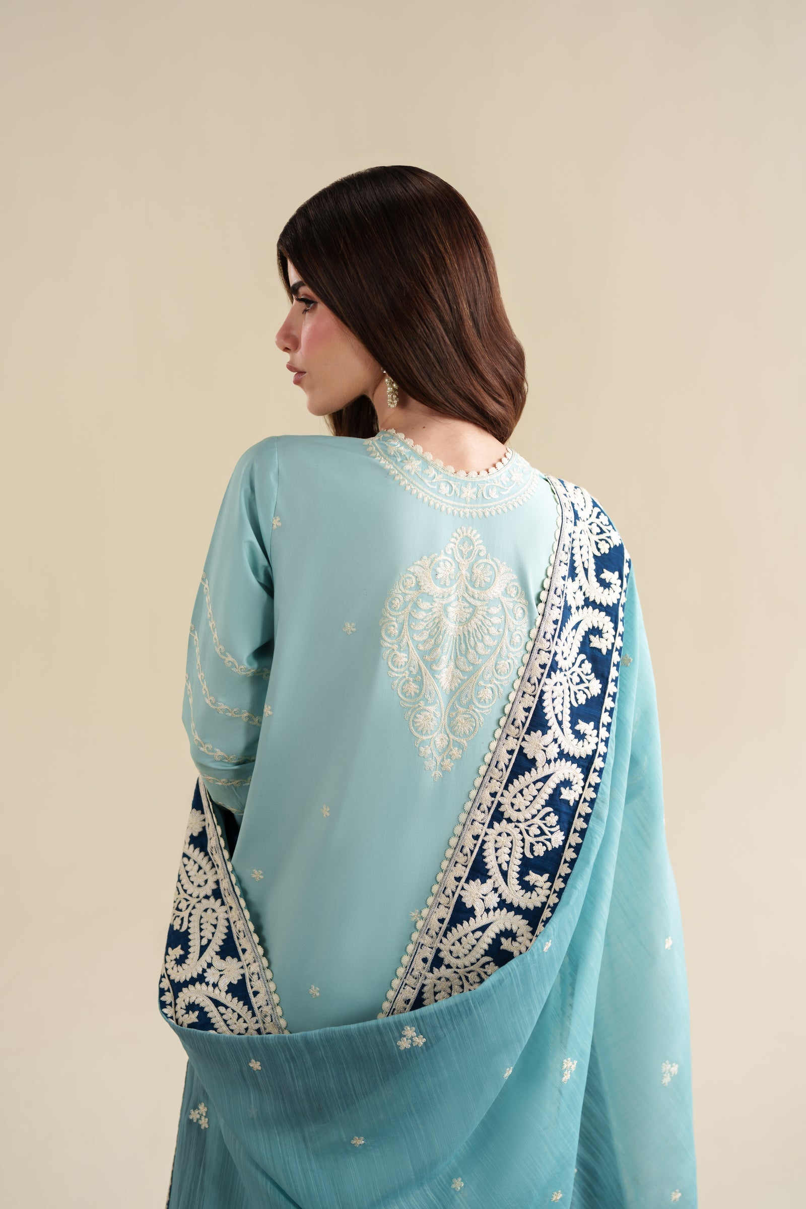 ZAIB-3PC LAWN EMBROIDERED SHIRT WITH CHIFFON EMB DUPATTA AND TROUSER-BIC-4916