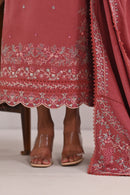 BATIK-3PC DHANAK EMBROIDERED SHIRT WITH DHANAK EMBROIDERED SHAWL AND TROUSER-BIC-4321