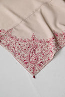 ZAIB-3PC DHANAK EMBROIDERED SHIRT WITH DHANAK EMBROIDERED SHAWL AND TROUSER-BIC-4352