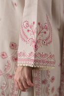 ZAIB-3PC DHANAK EMBROIDERED SHIRT WITH DHANAK EMBROIDERED SHAWL AND TROUSER-BIC-4352