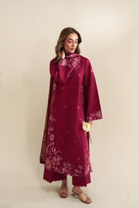 ZAIB-3PC LAWN EMBROIDERED SHIRT WITH CHIFFON EMB DUPATTA AND TROUSER-BIC-4920