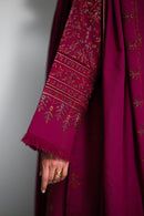 ZAIB-3PC KARANDI EMBROIDERED SHIRT WITH KARANDI EMBROIDERED SHAWL AND TROUSER -BIC-5295