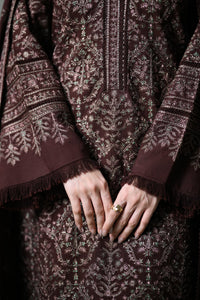 ZAIB-3PC KARANDI EMBROIDERED SHIRT WITH KARANDI EMBROIDERED SHAWL AND TROUSER -BIC-5294