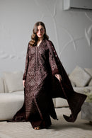 ZAIB-3PC KARANDI EMBROIDERED SHIRT WITH KARANDI EMBROIDERED SHAWL AND TROUSER -BIC-5294