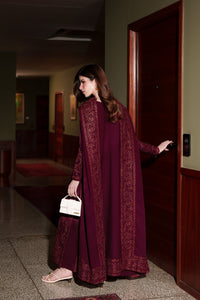 ZAIB-3PC KARANDI EMBROIDERED SHIRT WITH KARANDI EMBROIDERED SHAWL AND TROUSER-BIC-5316