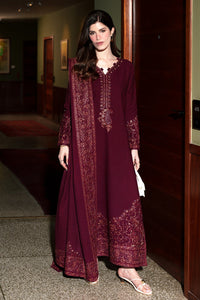 ZAIB-3PC KARANDI EMBROIDERED SHIRT WITH KARANDI EMBROIDERED SHAWL AND TROUSER-BIC-5316