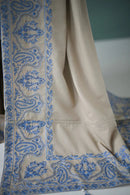 ZAIB-3PC DHANAK EMBROIDERED SHIRT WITH DHANAK EMBROIDERED SHAWL AND EMB TROUSER-BIC-5270