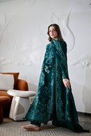 ZAIB-3PC KARANDI EMBROIDERED SHIRT WITH KARANDI EMBROIDERED SHAWL AND TROUSER -BIC-5304