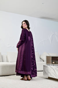 ZAIB-3PC KARANDI EMBROIDERED SHIRT WITH KARANDI EMBROIDERED SHAWL AND TROUSER-BIC-5310