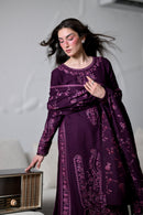 ZAIB-3PC KARANDI EMBROIDERED SHIRT WITH KARANDI EMBROIDERED SHAWL AND TROUSER-BIC-5310