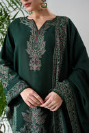 BATIK-3PC DHANAK EMBROIDERED SHIRT WITH DHANAK EMBROIDERED SHAWL & TROUSER-BIC-4190