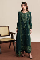 ZAIB-3PC KARANDI EMBROIDERED SHIRT WITH KARANDI EMBROIDERED SHAWL AND TROUSER-BIC-5315