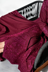 ZAIB-3PC KARANDI EMBROIDERED SHIRT WITH KARANDI EMBROIDERED SHAWL AND TROUSER-BIC-5311