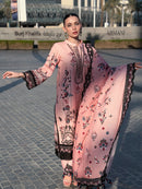 BRANDSINN-3PC KARANDI PRINTED EMBROIDERED SHIRT WITH KARANDI PRINTED EMB SHAWL & PRINTED TROUSER-BIC-0126